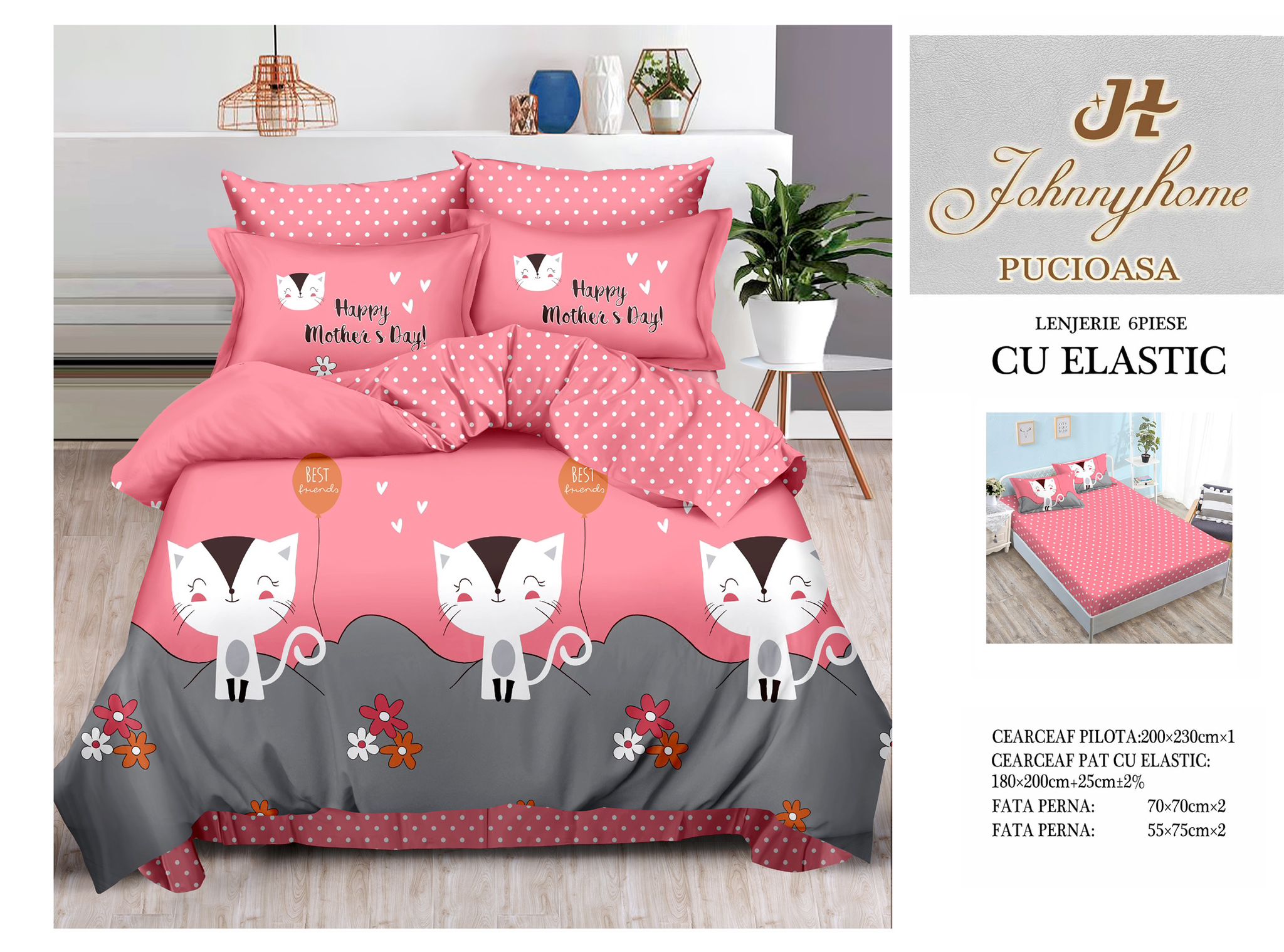 Lenjerii de pat cu elastic T42