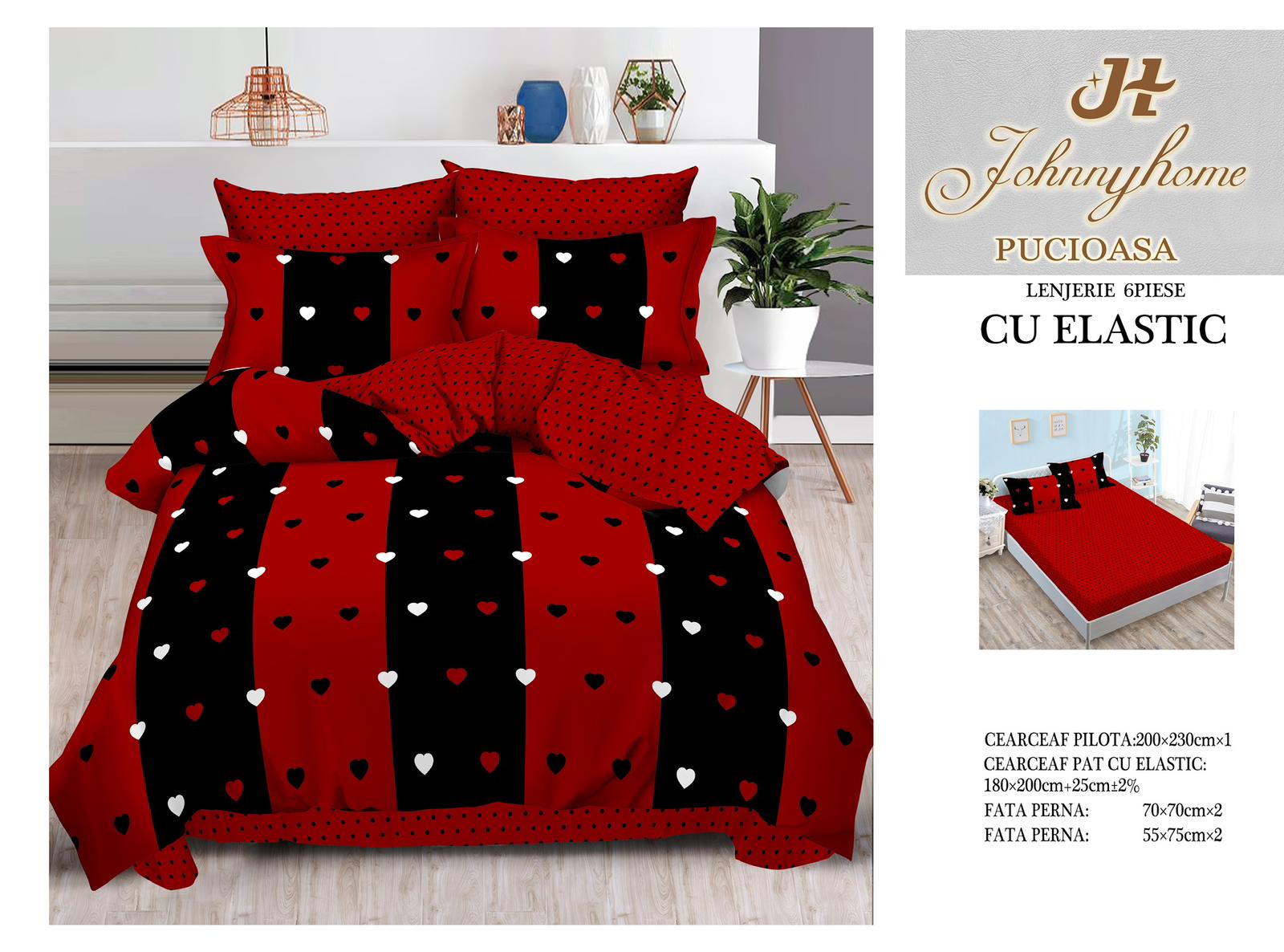 Lenjerii de pat cu elastic T55
